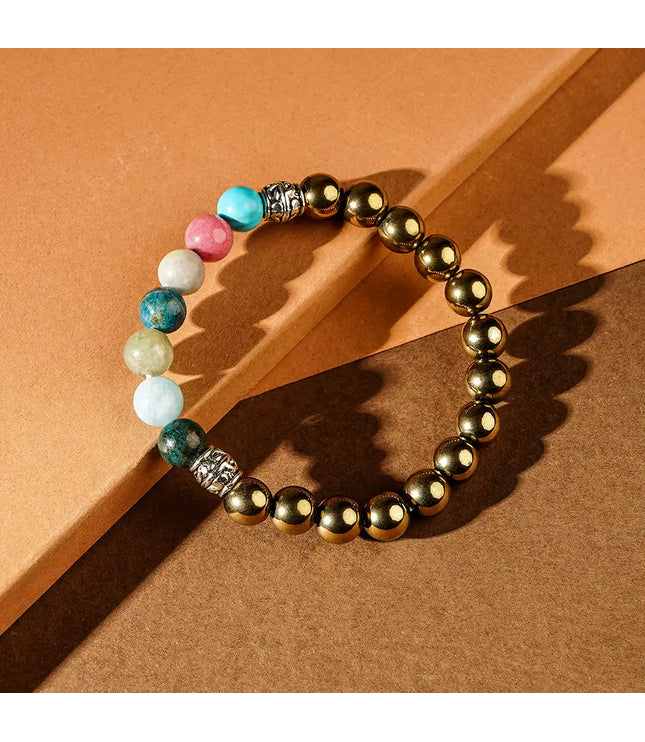 Golden Pyrite & 7 Chakra Bracelet