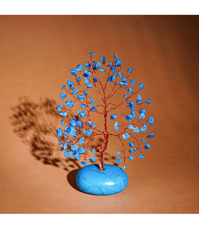 Turquoise Palm Stone Base Tree