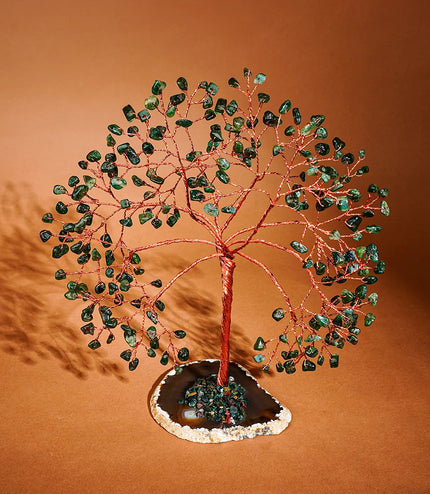 Green Aventurine Slice Base Tree