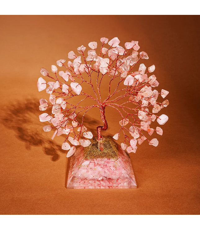 Rose Quartz Pyramid Base Tree