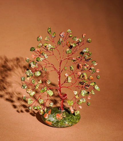 Unakite Palm Stone Base Tree