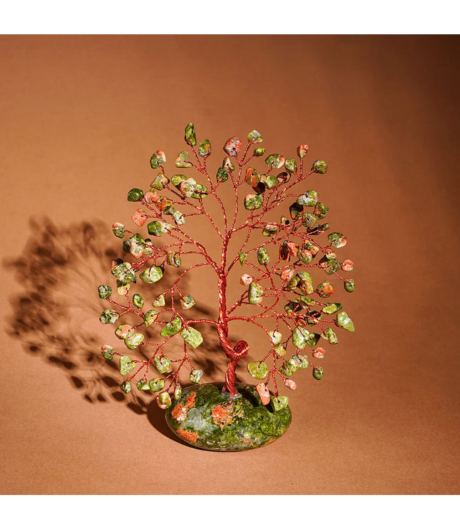 Unakite Palm Stone Base Tree