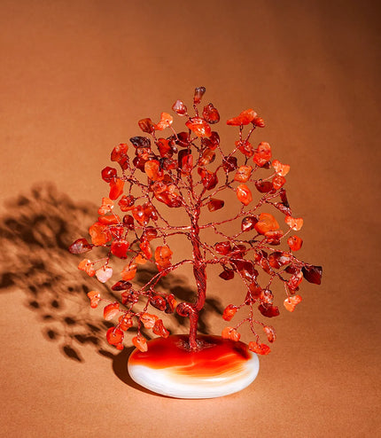 Carnelian Palm Stone Base Tree