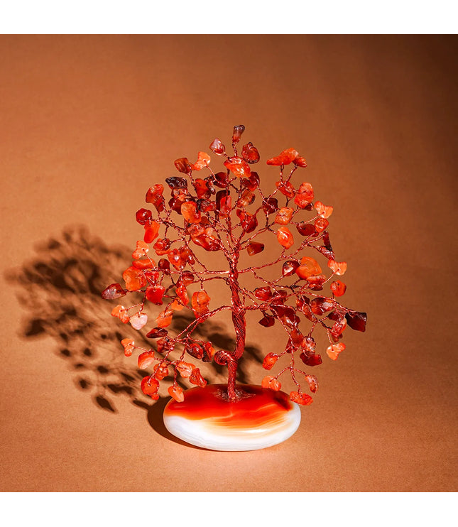 Carnelian Palm Stone Base Tree