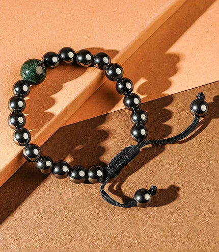 Hematite & Moss Agate Bracelet