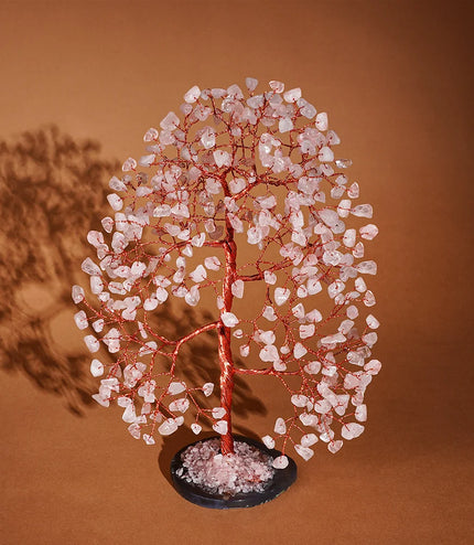 Rose Quartz Slice Base Tree