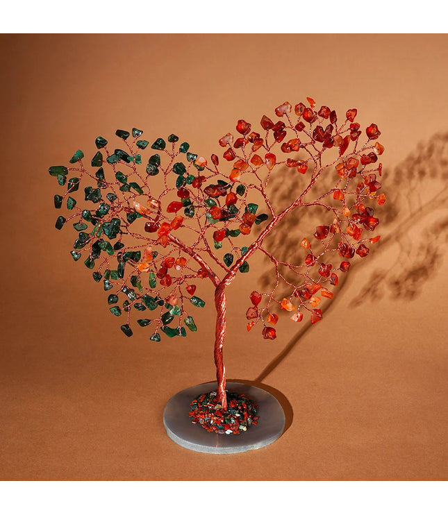 Green Aventurine & Carnelian Slice Base Tree