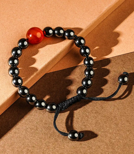 Hematite Bracelet with Carnelian