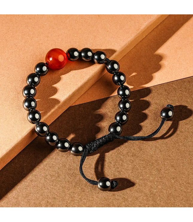 Hematite Bracelet with Carnelian