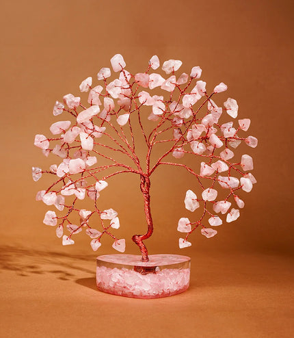 Rose Quartz Heart Orgone Base Tree