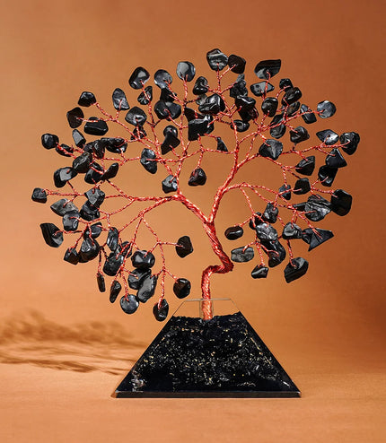 Black Obsidian Pyramid Base Tree