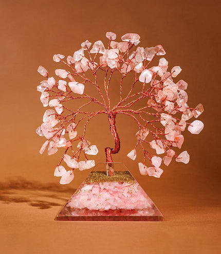 Rose Quartz Pyramid Base Tree