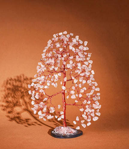 Rose Quartz Slice Base Tree