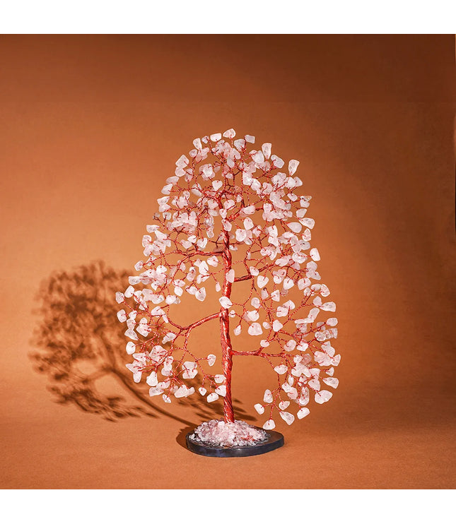 Rose Quartz Slice Base Tree