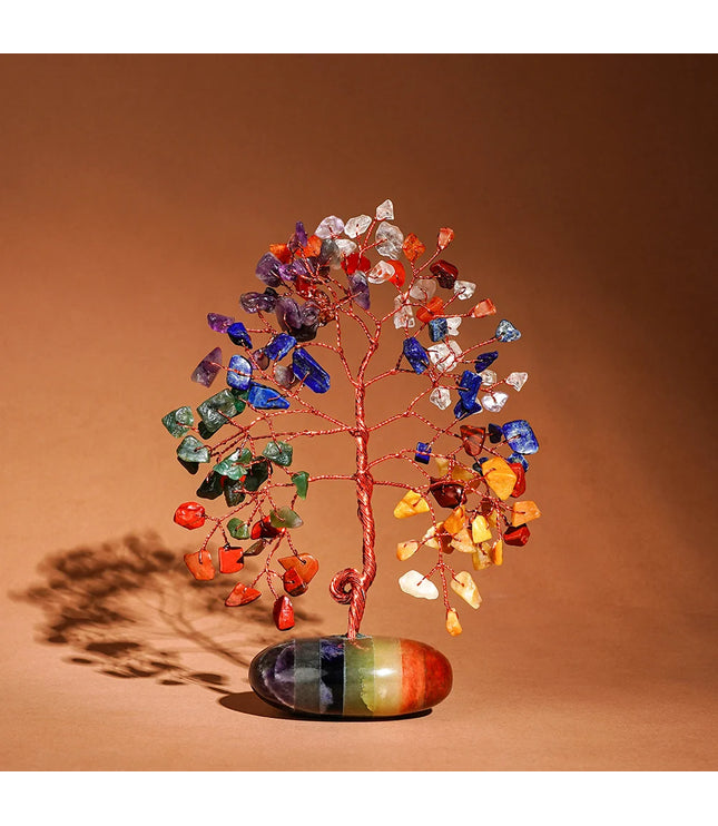 7 Chakra Palm Stone Base Tree