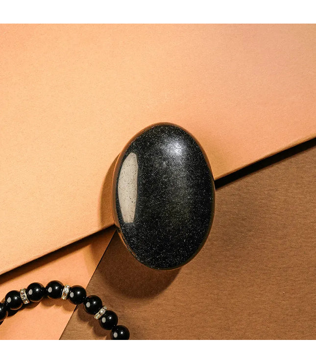 Black Obsidian Palm Stone