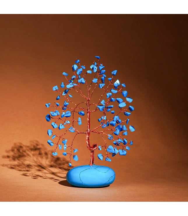 Turquoise Palm Stone Base Tree