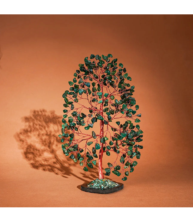 Green Aventurine Slice Base Tree