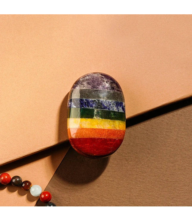7 Chakra Palm Stone