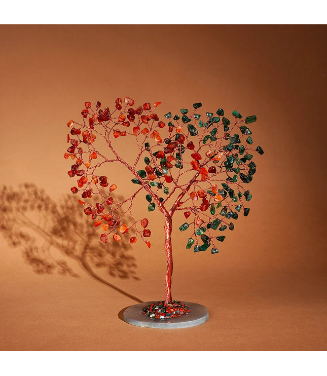 Green Aventurine & Carnelian Slice Base Tree