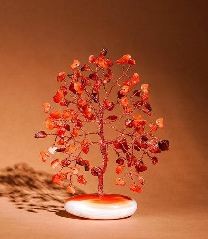 Carnelian Palm Stone Base Tree