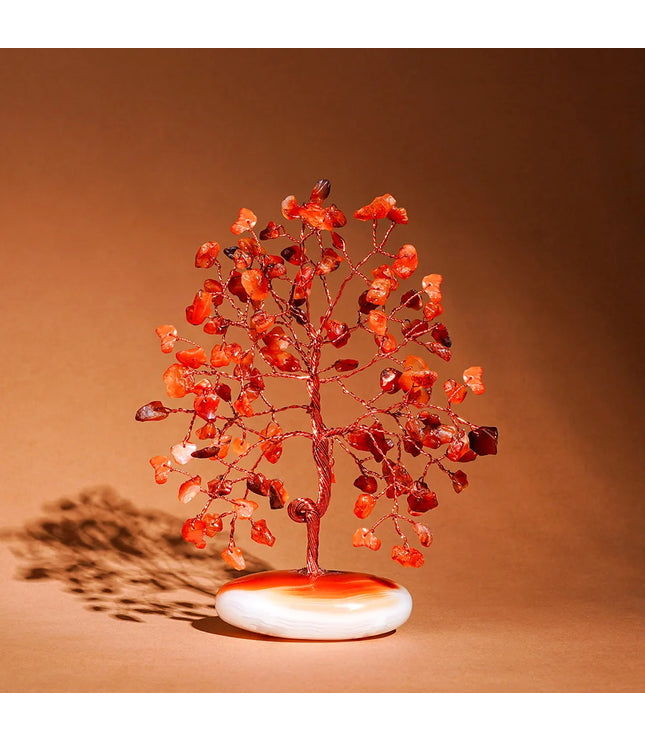 Carnelian Palm Stone Base Tree