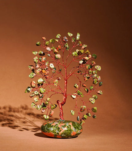 Unakite Palm Stone Base Tree