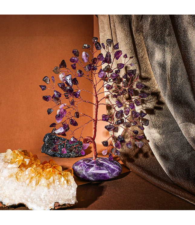 Amethyst Palm Stone Base Tree