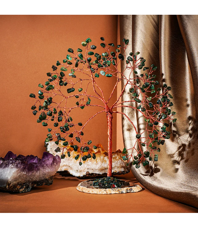 Green Aventurine Slice Base Tree