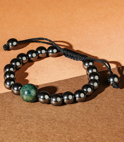 Hematite & Moss Agate Bracelet