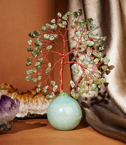 Green Aventurine Crystal Ball Base Tree