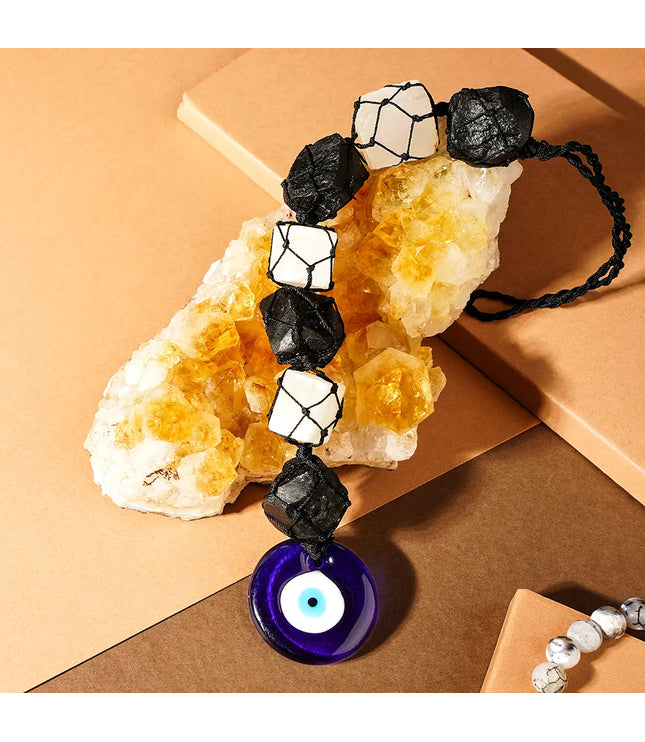 Clear Quartz, Black Tourmaline & Evil Eye Hangings