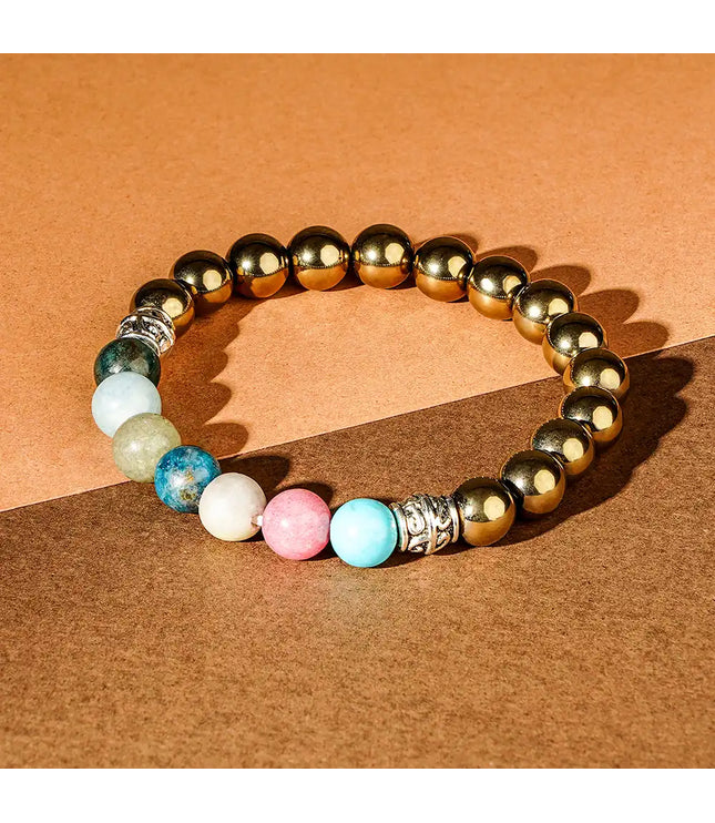 Golden Pyrite & 7 Chakra Bracelet