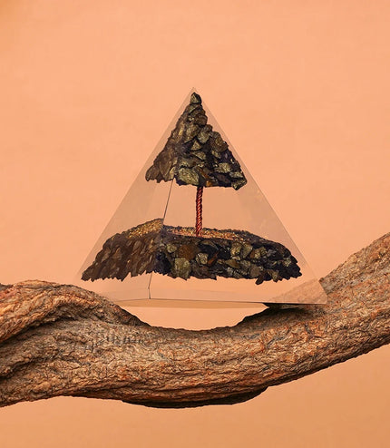 Pyrite Tree of Life Orgonite Pyramid