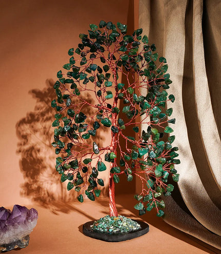 Green Aventurine Slice Base Tree