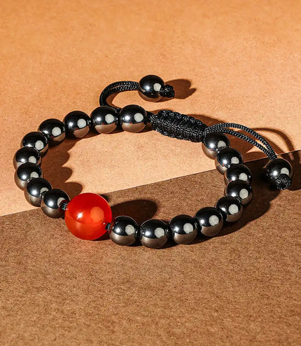 Hematite Bracelet with Carnelian