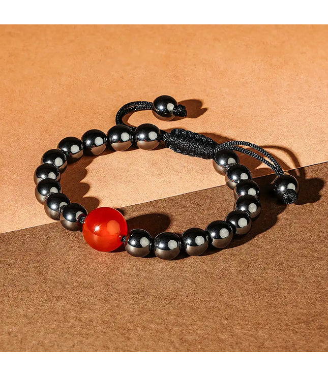 Hematite Bracelet with Carnelian