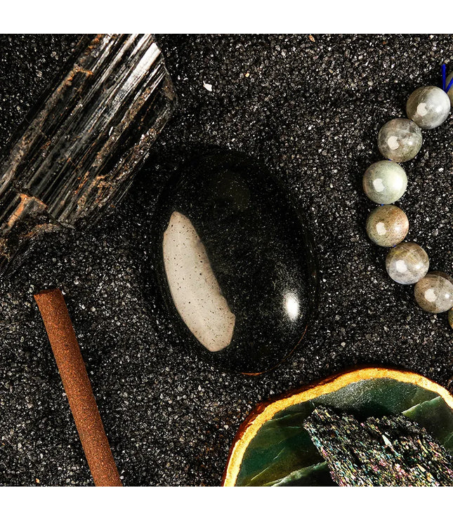 Black Obsidian Palm Stone