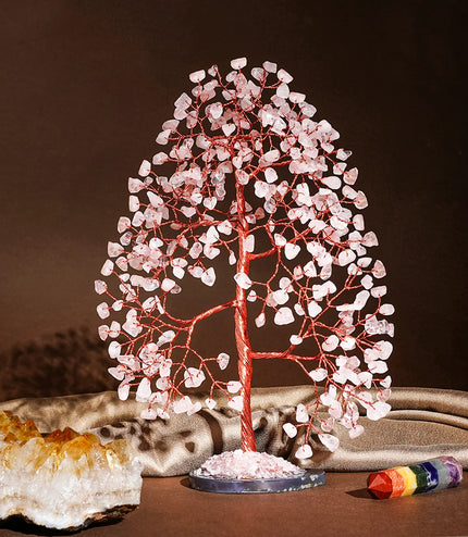 Rose Quartz Slice Base Tree