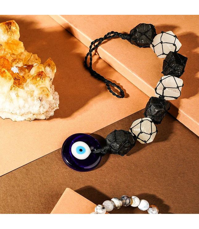 Clear Quartz, Black Tourmaline & Evil Eye Hangings