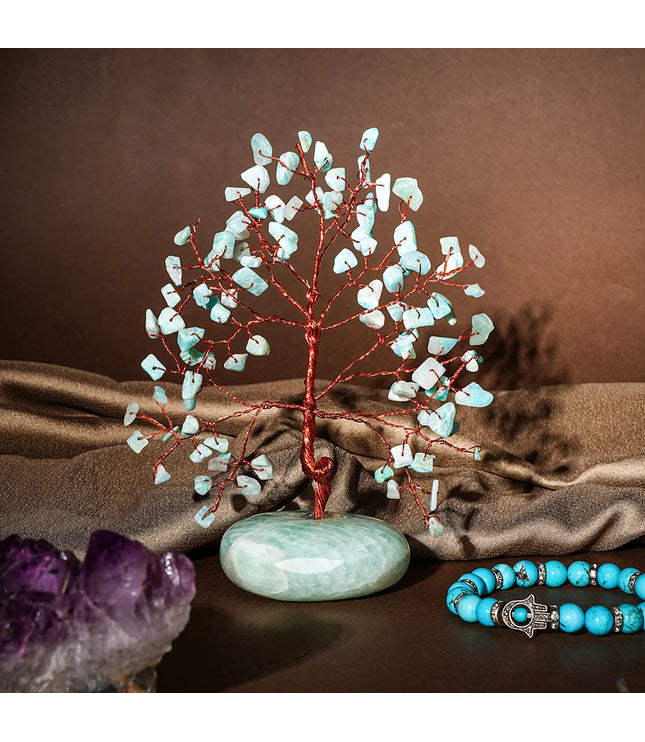 Amazonite Palm Stone Base Tree