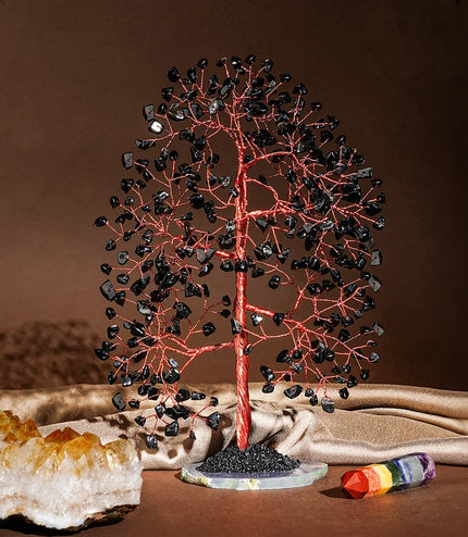 Black Obsidian Slice Base Tree