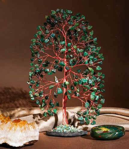 Green Aventurine Slice Base Tree