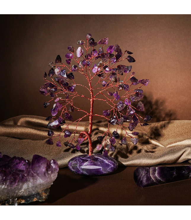 Amethyst Palm Stone Base Tree