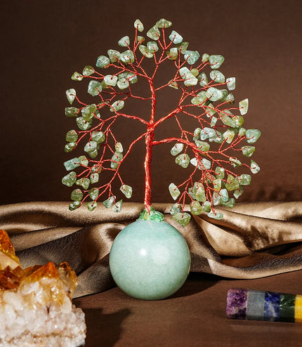 Green Aventurine Crystal Ball Base Tree