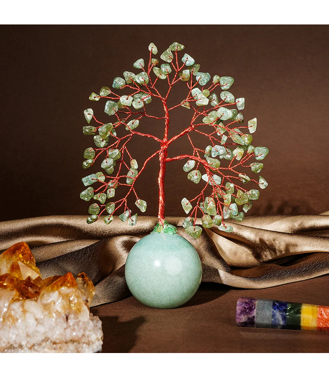 Green Aventurine Crystal Ball Base Tree
