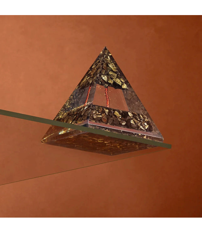 Pyrite Tree of Life Orgonite Pyramid