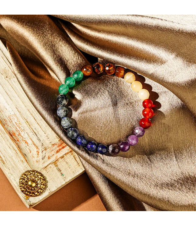 7 Chakra Bracelet Diamond Cut