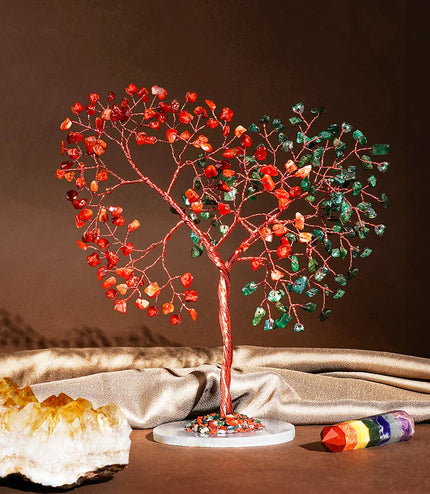 Green Aventurine & Carnelian Slice Base Tree