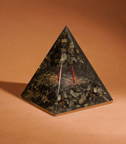 Pyrite Tree of Life Orgonite Pyramid